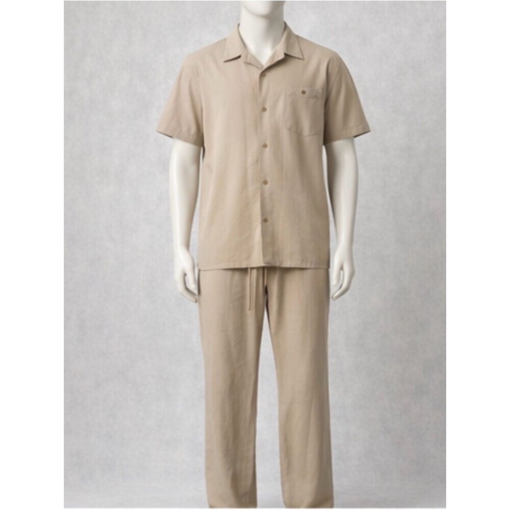 Pronto Uomo Beige Khaki 100% Silk Summer Suit